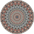 Multicolored bedroom rug Moroccan mandala printed rug Synthetic non-slip backing Washable stain-resistant rug