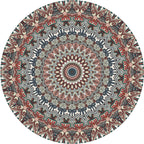 Multicolored bedroom rug Moroccan mandala printed rug Synthetic non-slip backing Washable stain-resistant rug