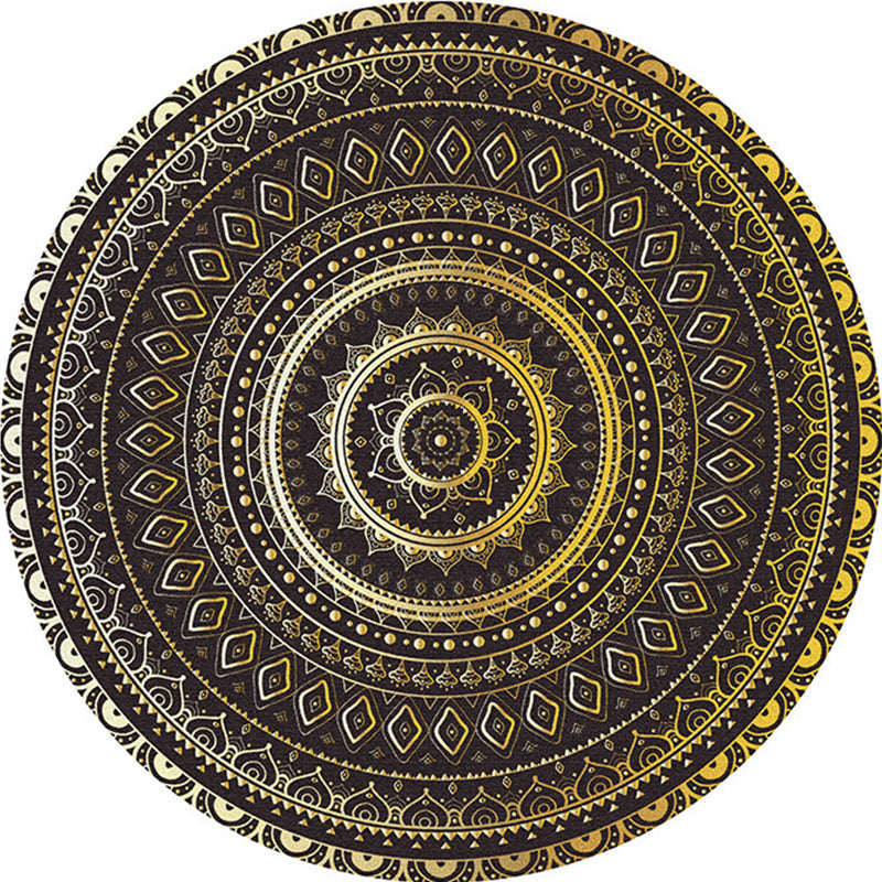 Multicolored bedroom rug Moroccan mandala printed rug Synthetic non-slip backing Washable stain-resistant rug