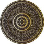 Multicolored bedroom area rug Moroccan mandala print rug synthetic non-slip backing washable stain-resistant rug