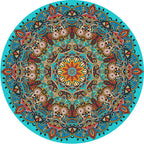 Multicolored bedroom rug Moroccan mandala printed rug Synthetic non-slip backing Washable stain-resistant rug