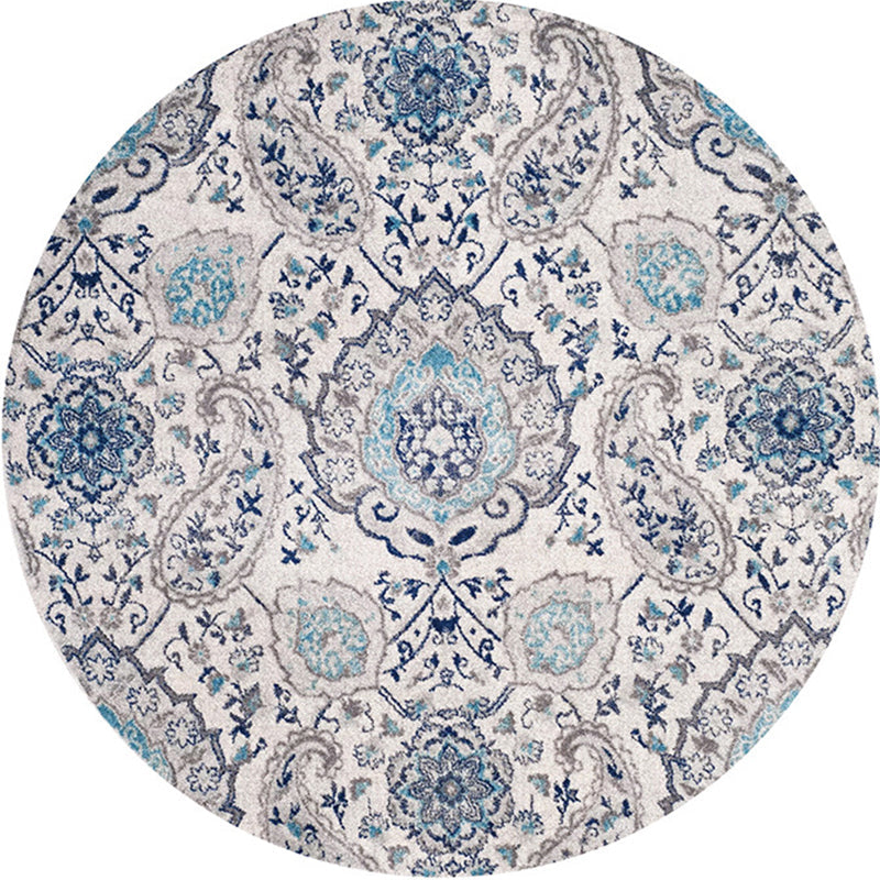 Multicolored bedroom rug Moroccan mandala printed rug Synthetic non-slip backing Washable stain-resistant rug