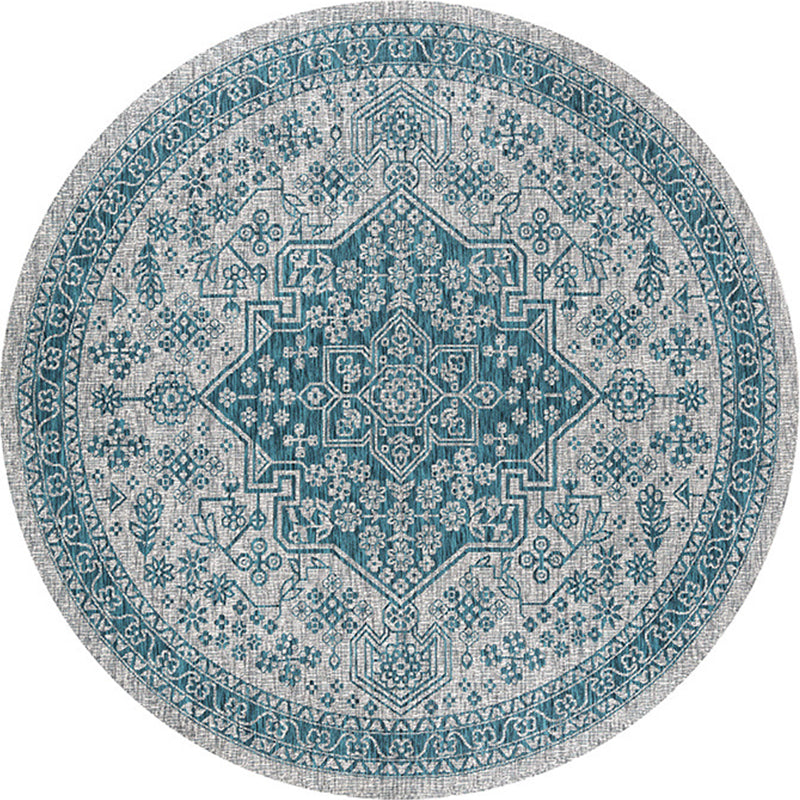 Multicolored bedroom rug Moroccan mandala printed rug Synthetic non-slip backing Washable stain-resistant rug