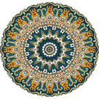 Aesthetic Mandala Rug Multicolored Moroccan Rug Polyester Non-slip Back Washable Stain-resistant Rug for Room