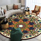 Exotic Mandala EKRAN RUG Multicolor Persian Carpet Synthetic Washable Pet-Friendly Non-Slip Rug for Living Room