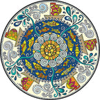 Colorfully patterned folk art printed carpet polyester Moroccan carpet with non-slip backing pet-friendly machine washable carpet for guest room