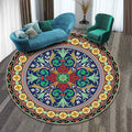 Colorfully patterned folk art printed carpet polyester Moroccan carpet with non-slip backing pet-friendly machine washable carpet for guest room
