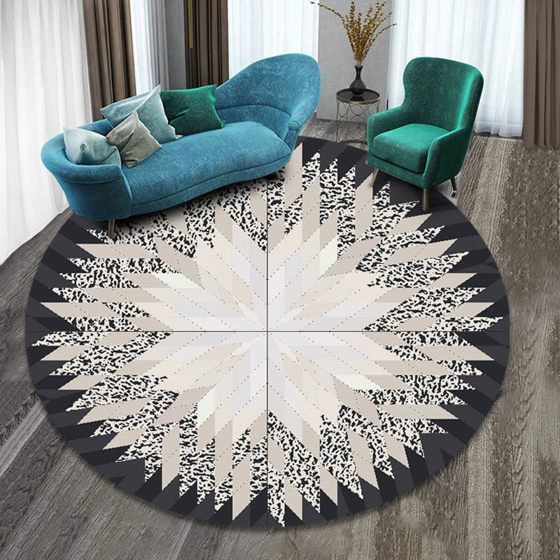 Colorfully patterned folk art printed carpet polyester Moroccan carpet with non-slip backing pet-friendly machine washable carpet for guest room