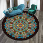 Colorfully patterned folk art printed carpet polyester Moroccan carpet with non-slip backing pet-friendly machine washable carpet for guest room