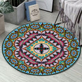 Art Deco Morocco Rug Multi-Colored Mandala Rug Pet-Friendly Machine Washable Non-Slip Rug for Bedroom