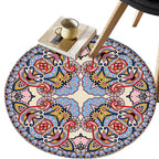 Art Deco Morocco Rug Multi-Colored Mandala Rug Pet-Friendly Machine Washable Non-Slip Rug for Bedroom