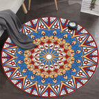 Art Deco Morocco Rug Multi-Colored Mandala Rug Pet-Friendly Machine Washable Non-Slip Rug for Bedroom