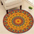 Art Deco Morocco Rug Multi-Colored Mandala Rug Pet-Friendly Machine Washable Non-Slip Rug for Bedroom