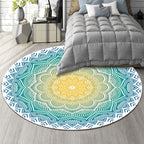 Art Deco Morocco Rug Multi-Colored Mandala Rug Pet-Friendly Machine Washable Non-Slip Rug for Bedroom