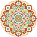 Classic Multi Color Moroccan Carpet Synthetic Mandala Print Rug Pet Friendly Non-Slip Washable Rug for Home