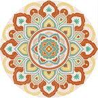 Classic Multi Color Moroccan Carpet Synthetic Mandala Print Rug Pet Friendly Non-Slip Washable Rug for Home