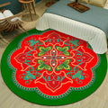 Exotic Multicolor Mandala Rug Polypropylene Moroccan Rug Pet Friendly Machine Washable Non-Slip Backing Rug for Bedroom