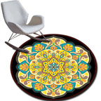 Folks Multicolor Mandala Rug Synthetic Moroccan Rug Machine Washable Non-Slip Pet Friendly Living Room Rug