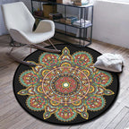 Folks Multicolor Mandala Rug Synthetic Moroccan Rug Machine Washable Non-Slip Pet Friendly Living Room Rug