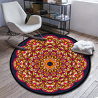 Folks Multicolor Mandala Rug Synthetic Moroccan Rug Machine Washable Non-Slip Pet Friendly Living Room Rug