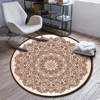Folks Multicolor Mandala Rug Synthetic Moroccan Rug Machine Washable Non-Slip Pet-Friendly Rug for Living Room