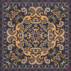 Shabby Chic Floral Area Rug Multicolor Persian Carpet Polypropylene Anti-Slip Backing Washable Pet-Friendly Rug for Foyer