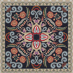Shabby Chic Floral Area Rug Multicolored Persian Rug Polypropylene Nonslip Coating Washable Pet-Friendly Rug for the Hallway