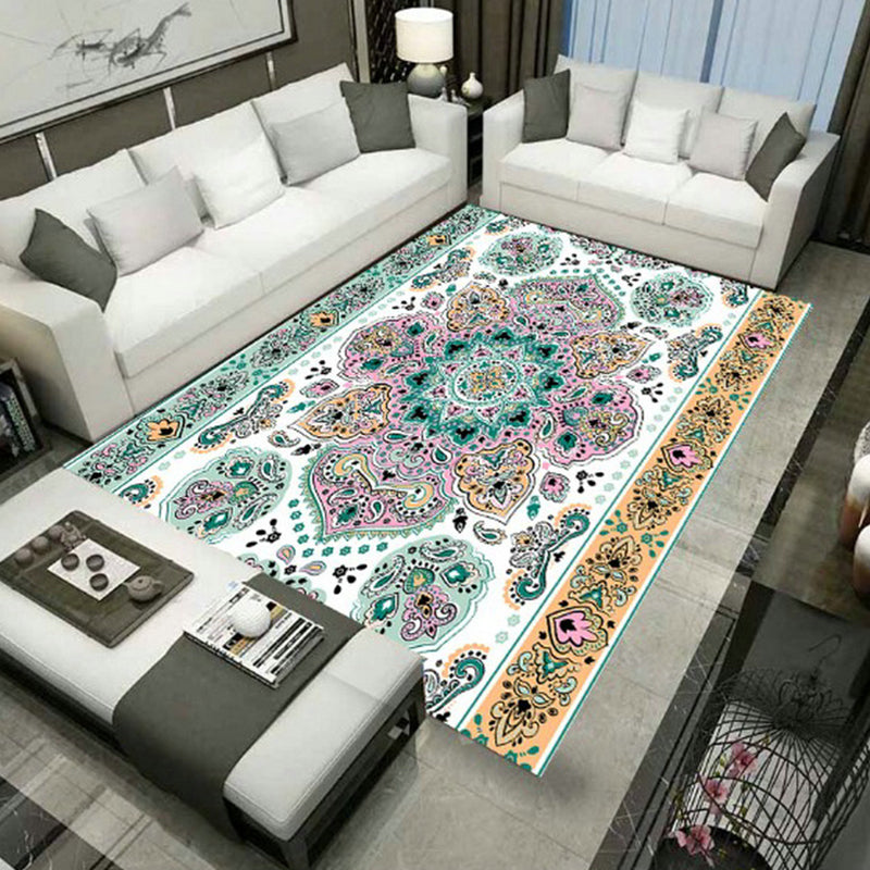 Large Persian rug multicolored jacquard-printed rug washable non-slip backing pet-friendly rug for the living room