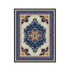 Large Persian rug multicolored jacquard-printed rug washable non-slip backing pet-friendly rug for the living room