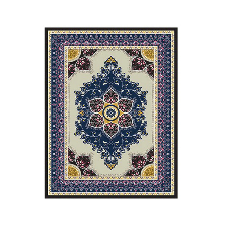 Large Persian rug multicolored jacquard-printed rug washable non-slip backing pet-friendly rug for the living room