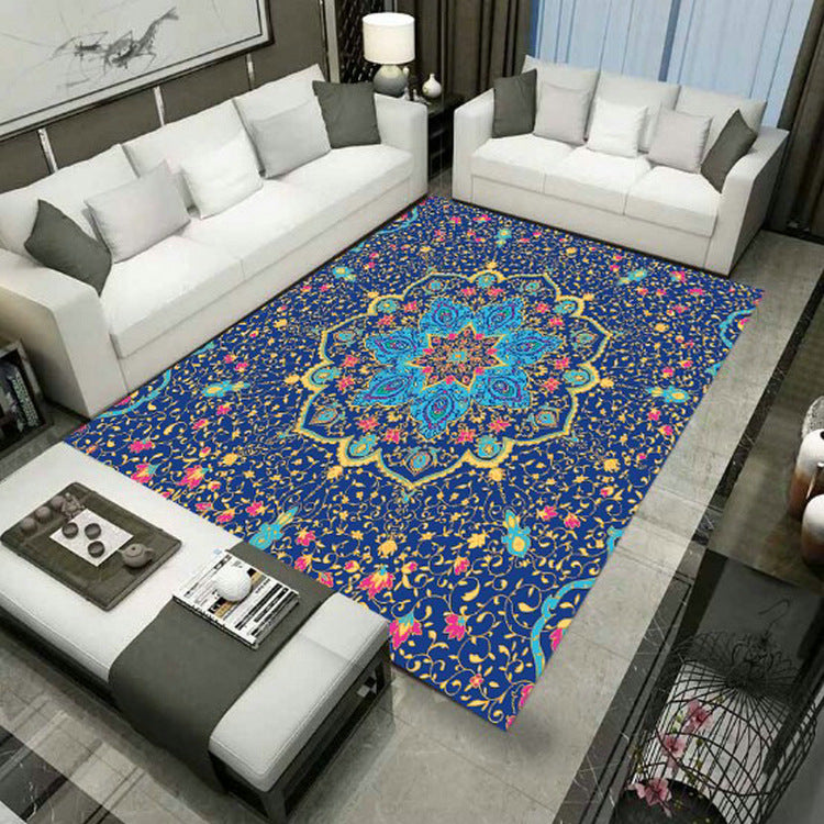Large Persian rug multicolored jacquard-printed rug washable non-slip backing pet-friendly rug for the living room