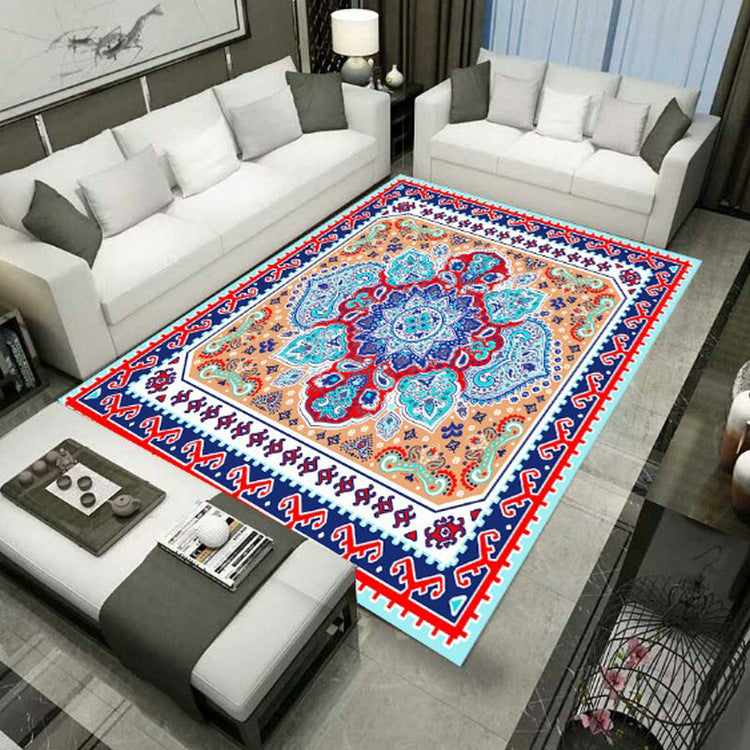 Large Persian rug multicolored jacquard-printed rug washable non-slip backing pet-friendly rug for the living room