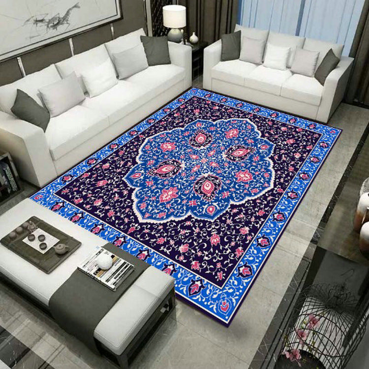 Large Persian rug multicolored jacquard-printed rug washable non-slip backing pet-friendly rug for the living room