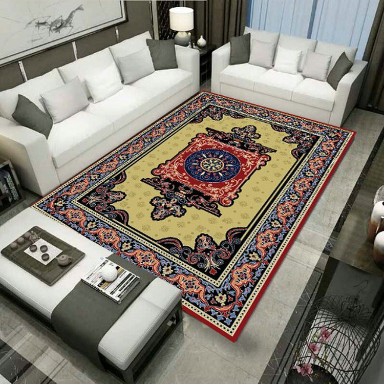 Large Persian rug multicolored jacquard-printed rug washable non-slip backing pet-friendly rug for the living room