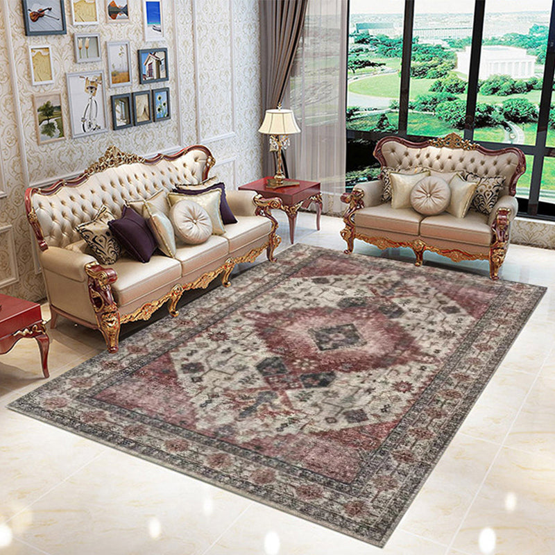 Classic multicolored Persian carpet polypropylene floral carpet washable stain resistant non-slip carpet for guest room