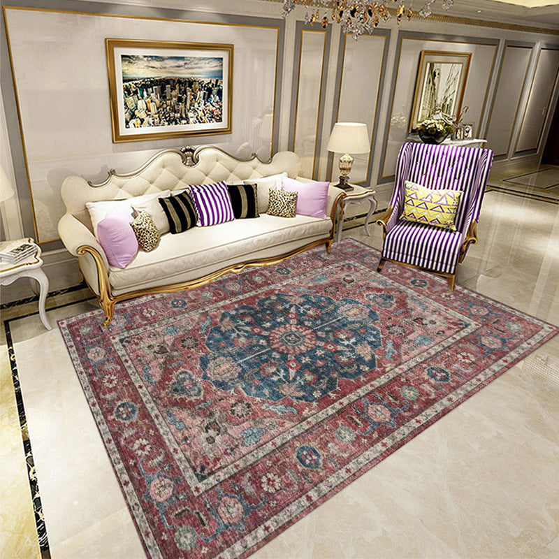 Classic multicolored Persian carpet polypropylene floral carpet washable stain resistant non-slip carpet for guest room