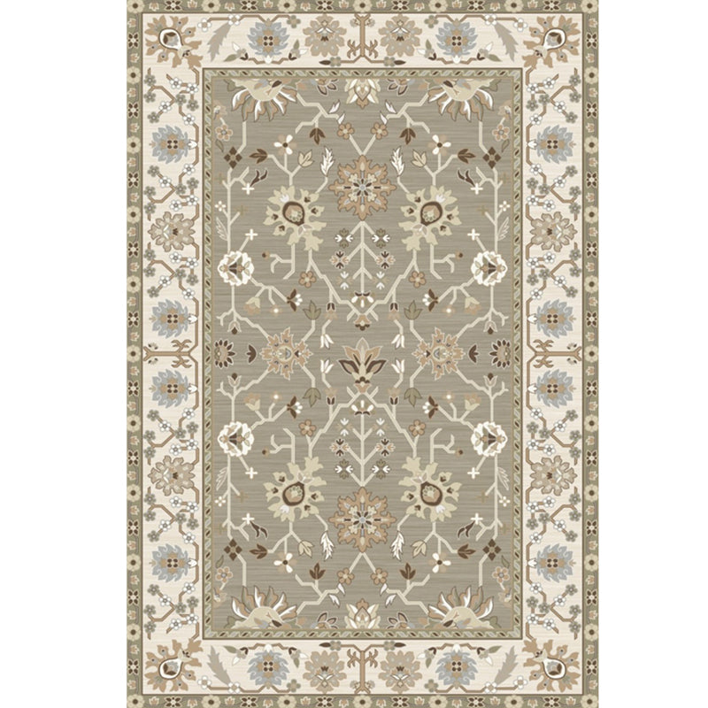Whitewash Jacquard printed rug Multicolored Persian rug Synthetic Non-slip Washable Stain-resistant rug for tearoom