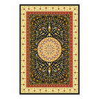 Traditional Multi-Color Moroccan Carpet Polypropylene Flower Carpet Non-Slip Backing Pet Friendly Stain Resistant Carpet for the Living Room