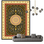 Traditional Multicolored Moroccan Carpet Polypropylene Floral Carpet Non-Slip Backing Pet Friendly Stain Resistant Carpet for Living Room