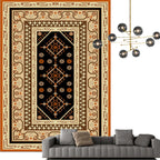 Traditional Multicolored Moroccan Carpet Polypropylene Floral Carpet Non-Slip Backing Pet Friendly Stain Resistant Carpet for Living Room
