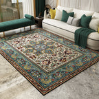 Magnificent Floral Printed Rug Multi-Color Moroccan Rug Polyester Washable Non-Slip Underlay Stain-Resistant Carpet for Guest Room