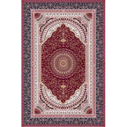 Magnificent Floral Printed Rug Multi-Color Moroccan Rug Polyester Washable Non-Slip Underlay Stain-Resistant Carpet for Guest Room