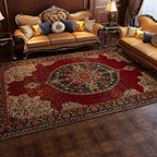 Magnificent Floral Printed Rug Multi-Color Moroccan Rug Polyester Washable Non-Slip Underlay Stain-Resistant Carpet for Guest Room