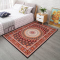 Moroccan Style Bedroom Rug Multicolor Floral Pattern Rug Polyester Washable Pet Friendly Non-Slip Back Rug