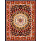 Moroccan Style Bedroom Rug Multicolor Floral Pattern Rug Polyester Washable Pet Friendly Non-Slip Back Rug