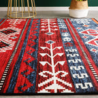 Rustic Tribal Print Area Rug Multicolored Moroccan Rug Synthetic Washable Non-Slip Pet-Friendly Rug for the Room