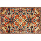 Rustic Tribal Print Area Rug Multicolored Moroccan Rug Synthetic Washable Non-Slip Pet-Friendly Rug for the Room