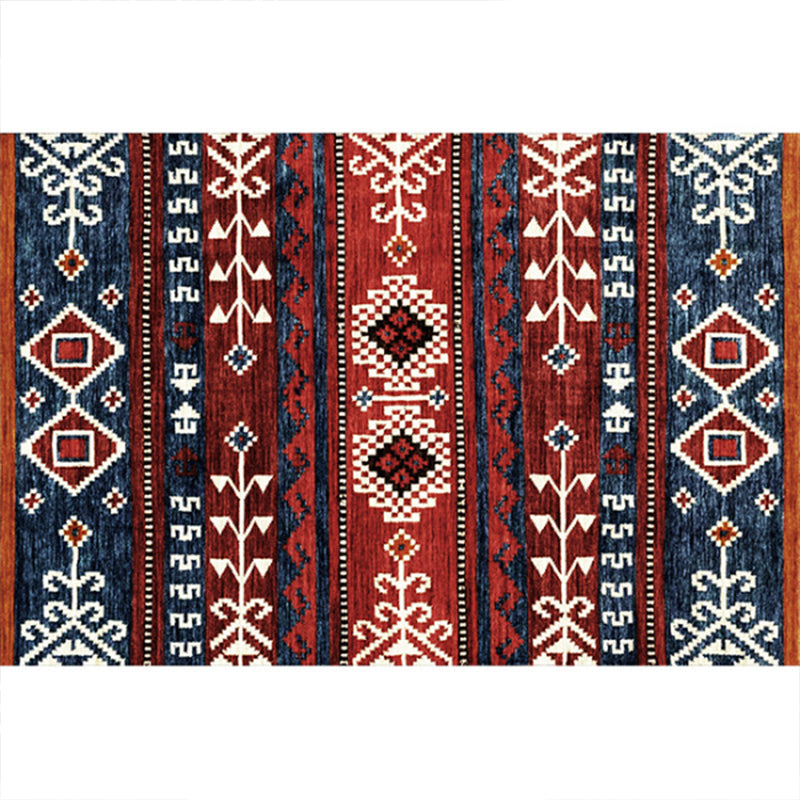 Rustic Tribal Print Area Rug Multicolored Moroccan Rug Synthetic Washable Non-Slip Pet-Friendly Rug for the Room