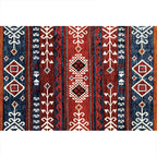 Rustic Tribal Print Area Rug Multicolored Moroccan Rug Synthetic Washable Non-Slip Pet-Friendly Rug for the Room