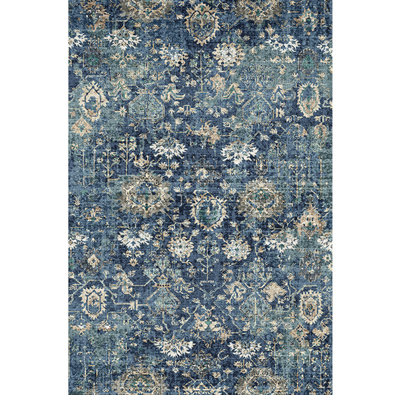Moroccan Style Print Carpet Multicolor Polyester Carpet Non-Slip Pet-Friendly Machine Washable Carpet for Living Room